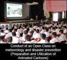 Conduct of an Open Class on meteorology and disaster prevention (Preparation and Utilization of Animated Cartoons)